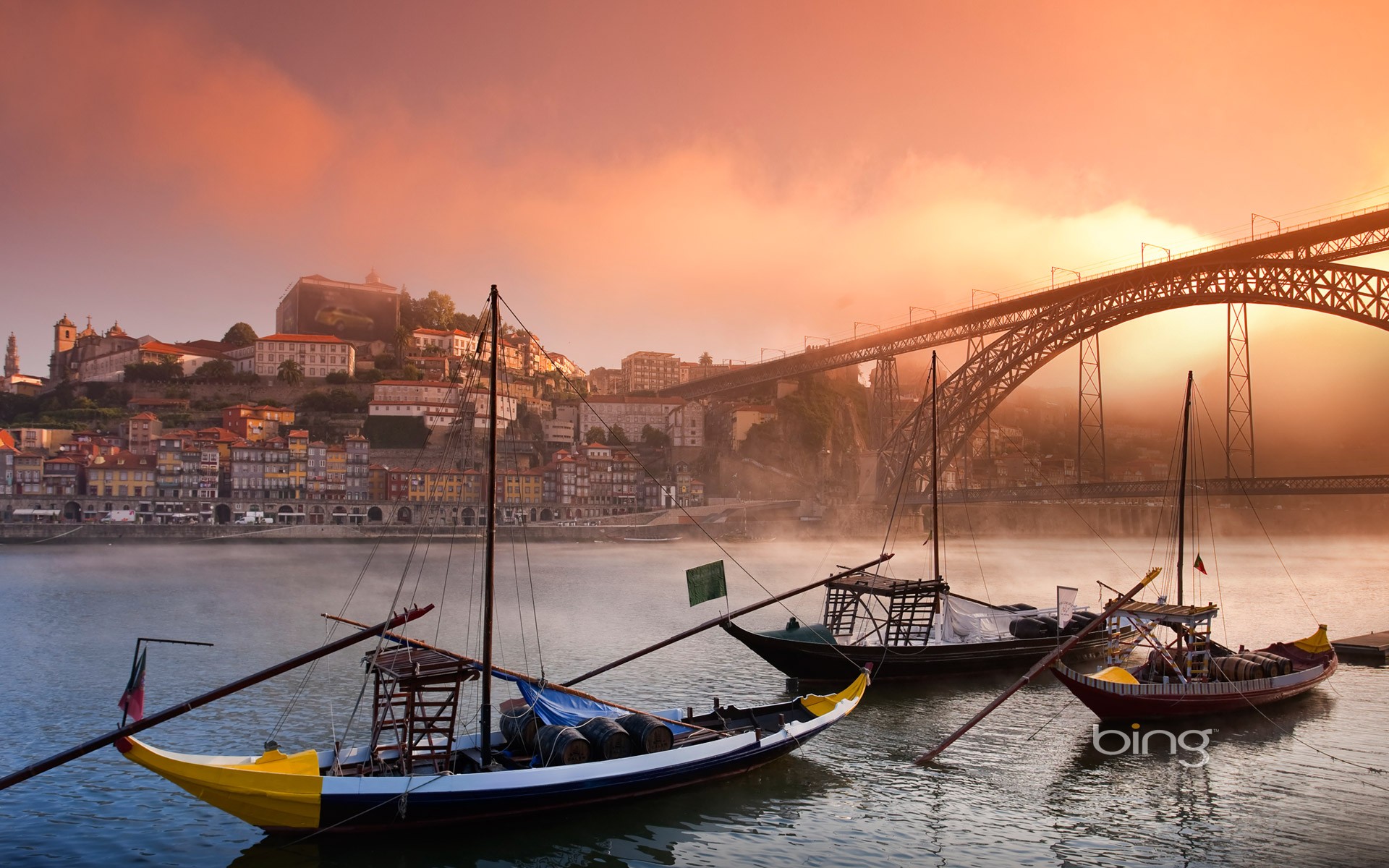 beach, Cityscapes, Mist, Bridges, Portugal, Rivers, Porto, Bing, Oporto Wallpaper