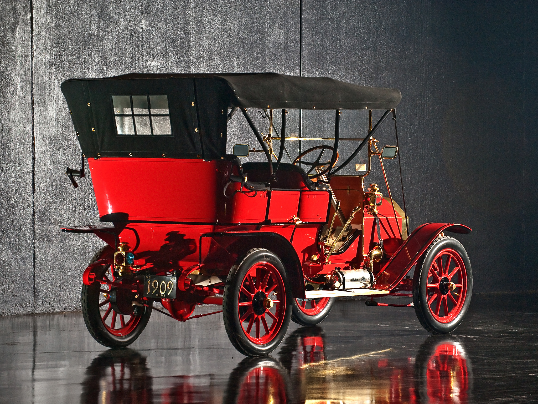 1909, Oldsmobile, Model x3, Touring, Retro Wallpaper
