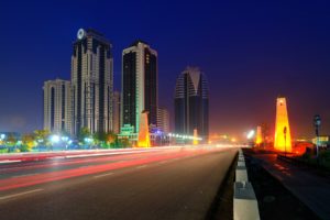 cityscapes, Night, Russia, Buildings, Roads, Cities, Grozny, City
