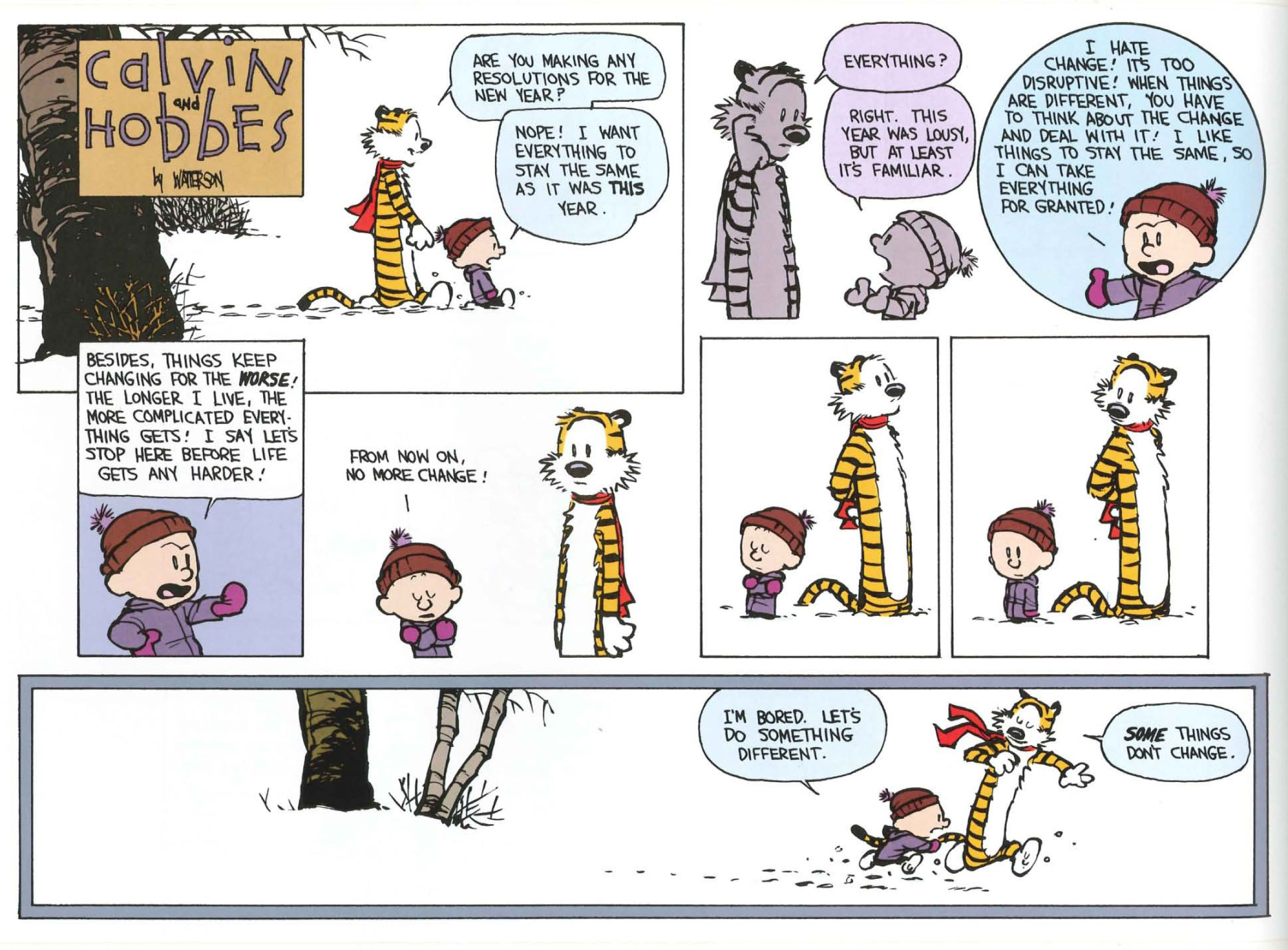 calvin, And, Hobbes, Comics, New, Year Wallpaper