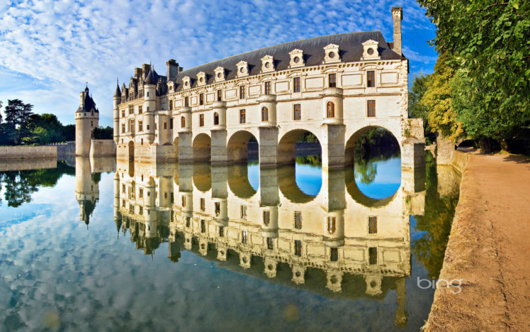 castles, Bridges, Chenonceau, Loire, Valley, Castles, Reflections HD Wallpaper Desktop Background