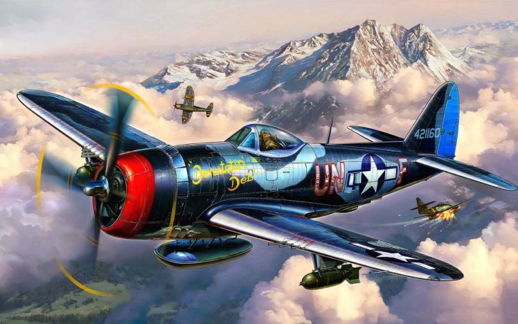 art, Thunderbolt, Republic, Plane, P 47, Military HD Wallpaper Desktop Background
