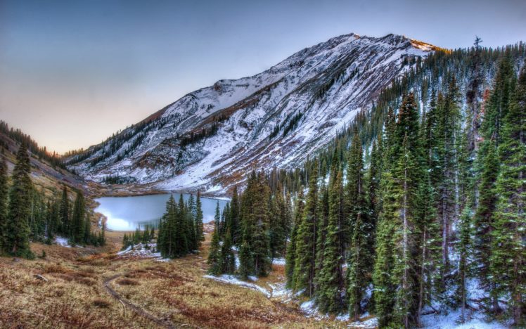 colorado, Rocky, Mountains, Forest, Trees, Mountains, Lake, Landscape HD Wallpaper Desktop Background
