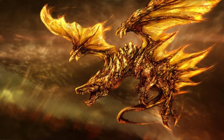 fire, Wings, Art, Dragon, Fantasy HD Wallpaper Desktop Background