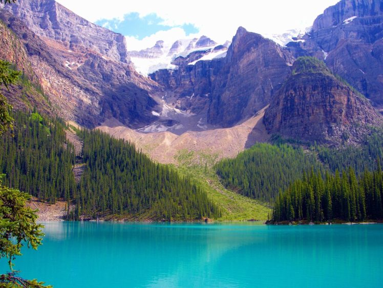 lake, Mountains, Trees, Landscape HD Wallpaper Desktop Background