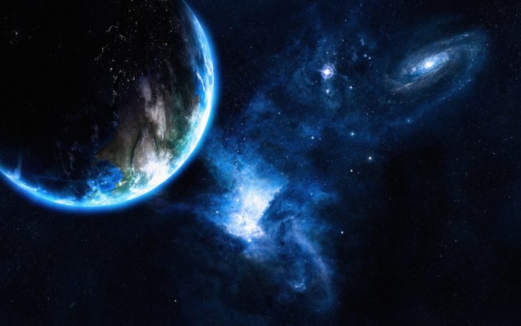 light, Earth, Galaxy, Sci fi, Oceans, Stars, Planets HD Wallpaper Desktop Background
