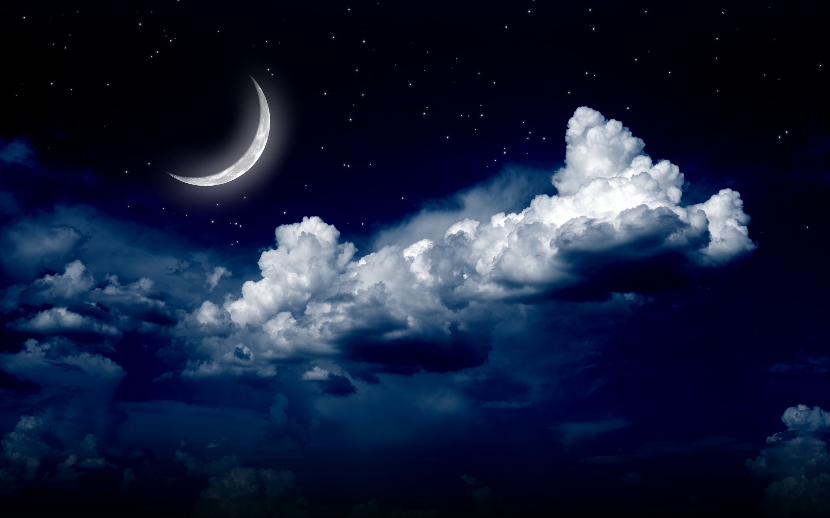 moonlight, Moon, Night, Nature, Landscape, Clouds, Stars, Sky Wallpaper