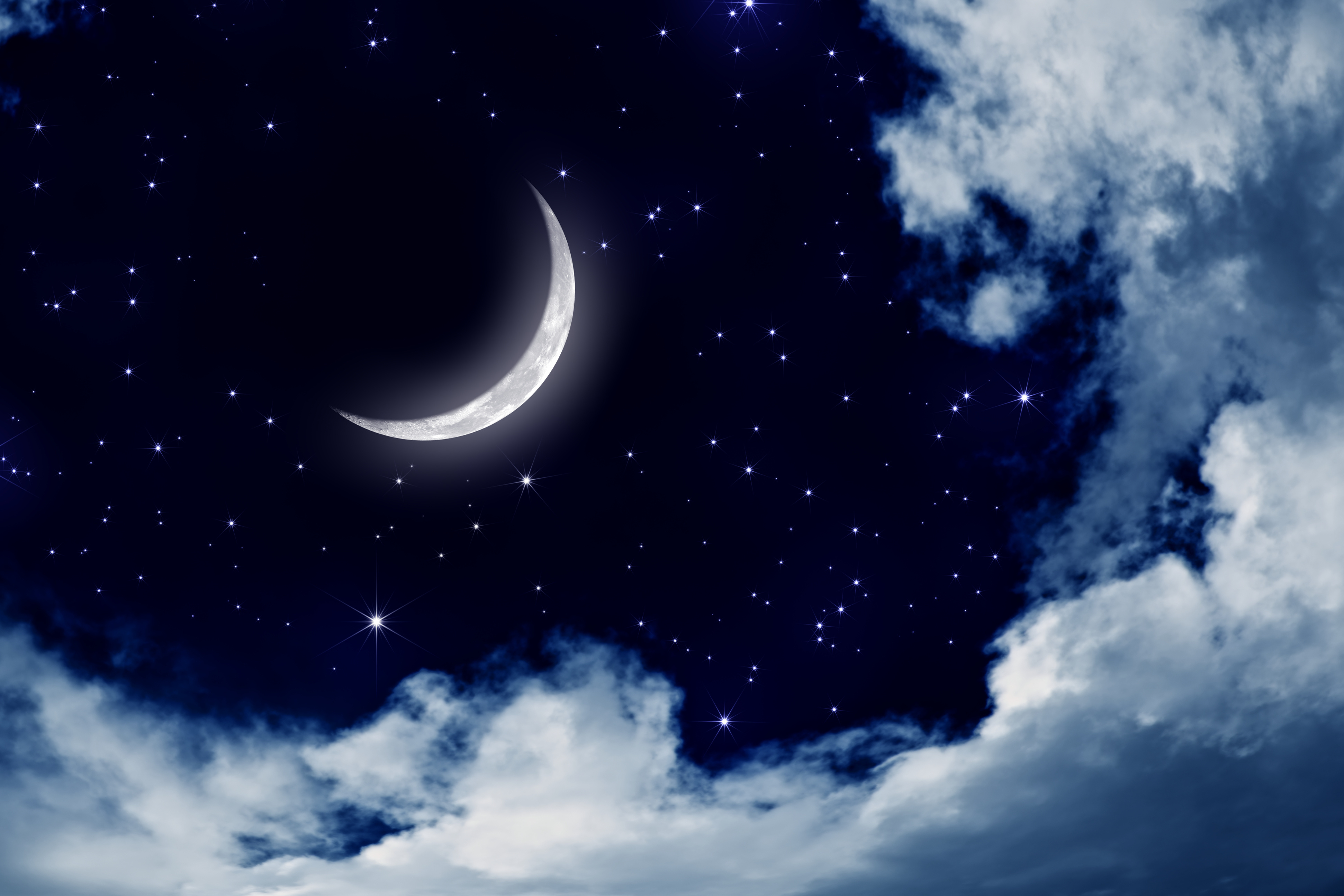 moonlight, Moon, Night, Nature, Landscape, Clouds, Stars, Sky Wallpaper