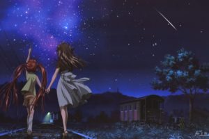 night, Stars, Air,  anime