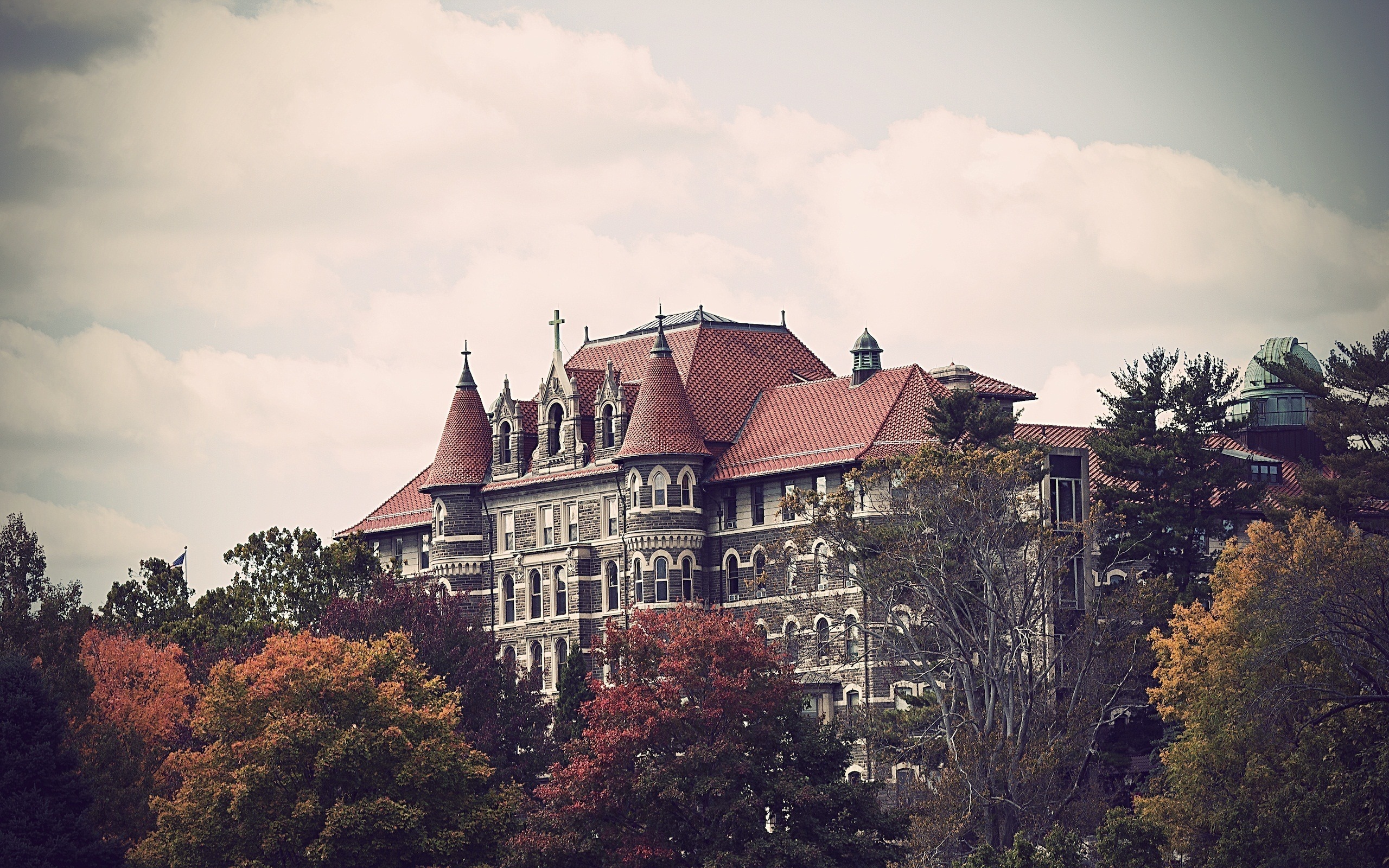 philadelphia, Trees, Chestnut, Hill, College, Pennsylvania, Building, Autumn Wallpaper