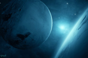 planet, Blue, Sci fi