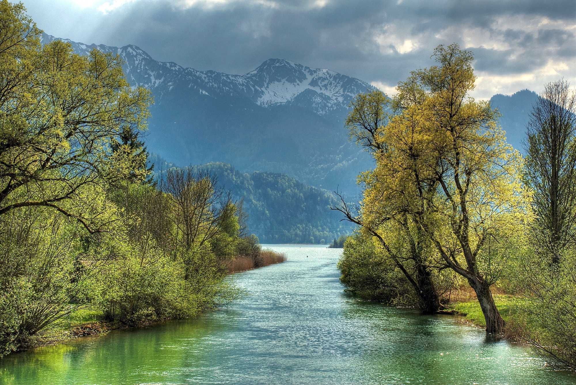 river, Mountains, Trees, Landscape, Autumn Wallpaper