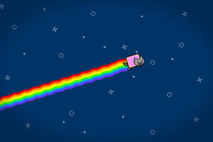 outer, Space, Rainbows, Nyan, Cat