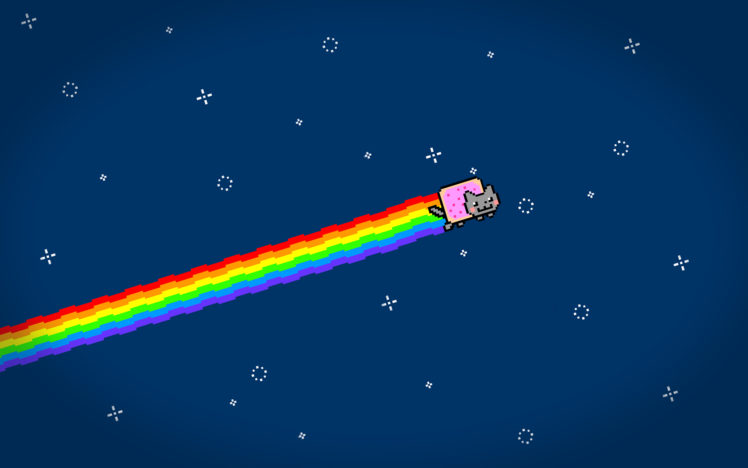 outer, Space, Rainbows, Nyan, Cat HD Wallpaper Desktop Background