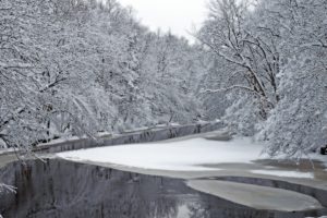 winter, River, Trees, Landscape