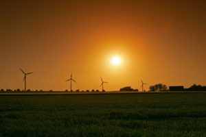 sunset, Landscapes, Grass, Fields, Wind, Turbines