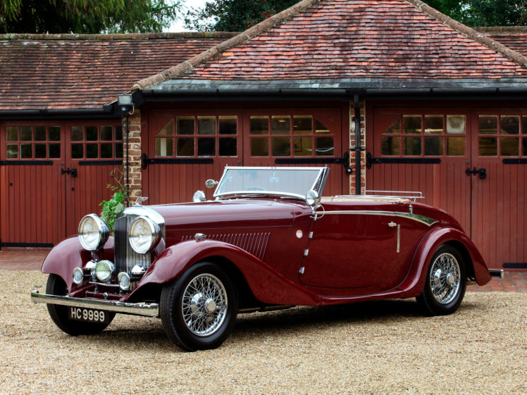 1934, Bentley, Drophead, Coupe, By, Vanden, Plas, Retro, Luxury, Convertible, Fs HD Wallpaper Desktop Background
