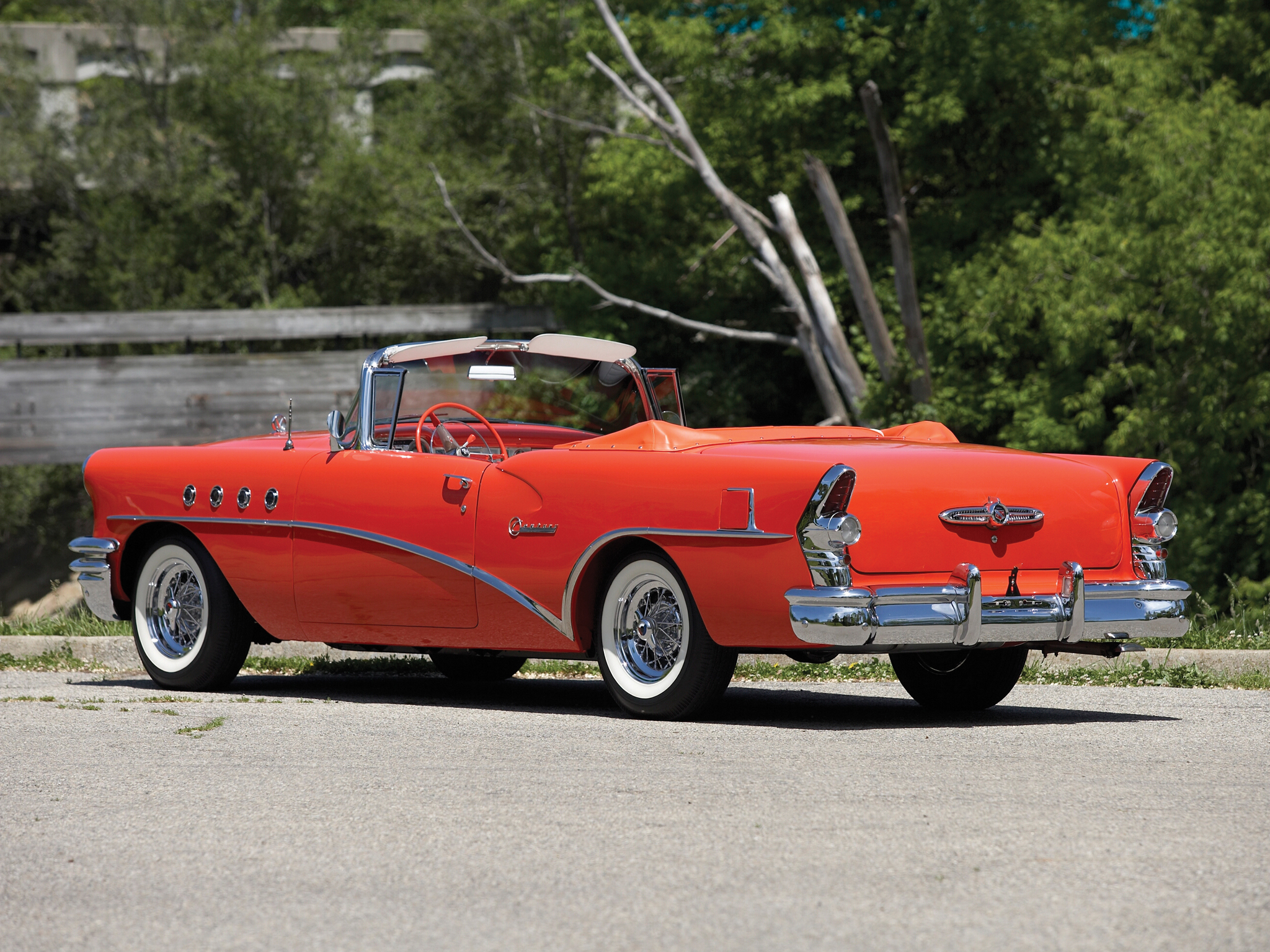 1955, Buick, Century, Convertible,  66c , Retro Wallpaper