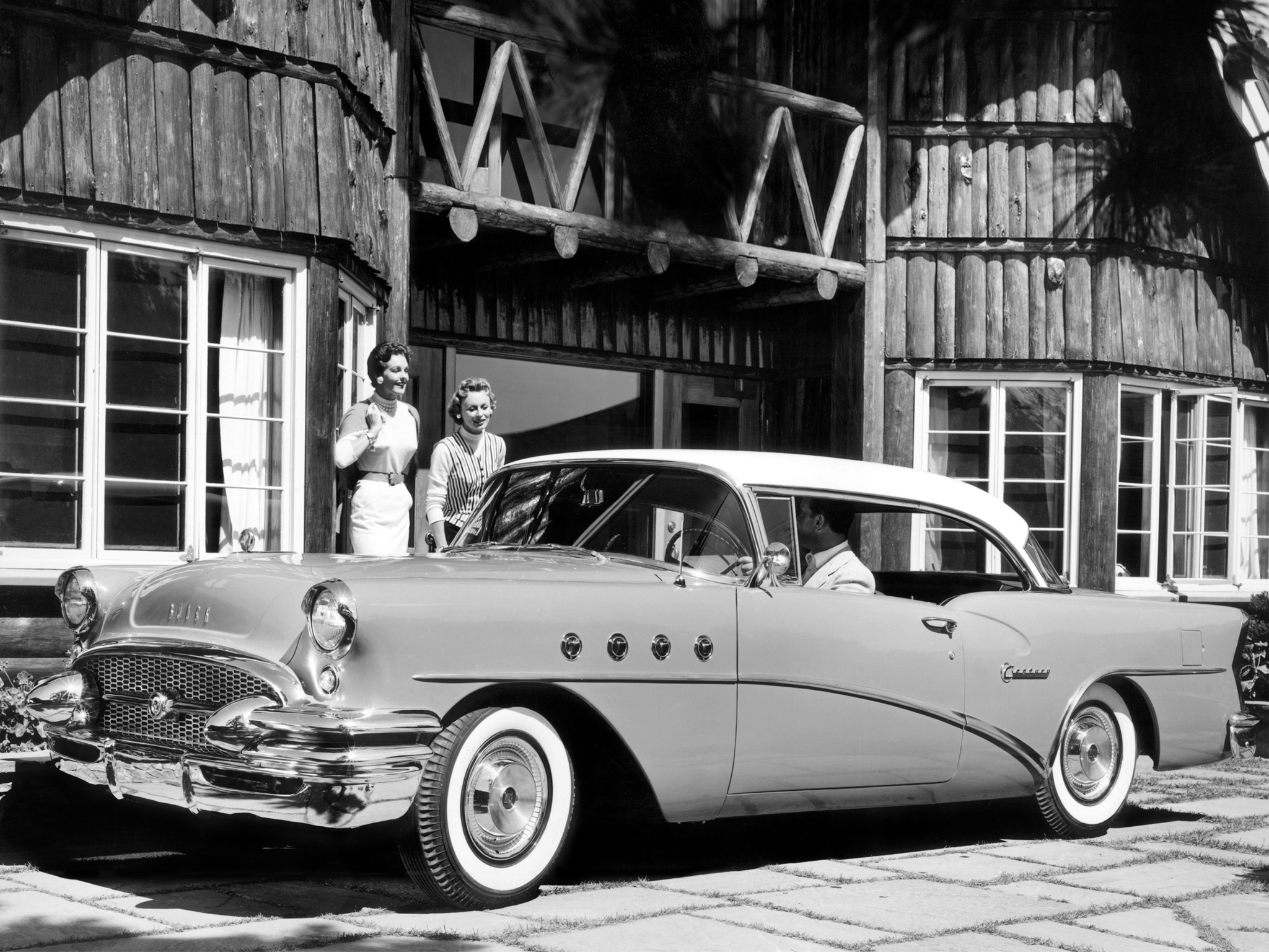 1955, Buick, Century, Riviera, Hardtop, Coupe,  4637 , Retro Wallpaper