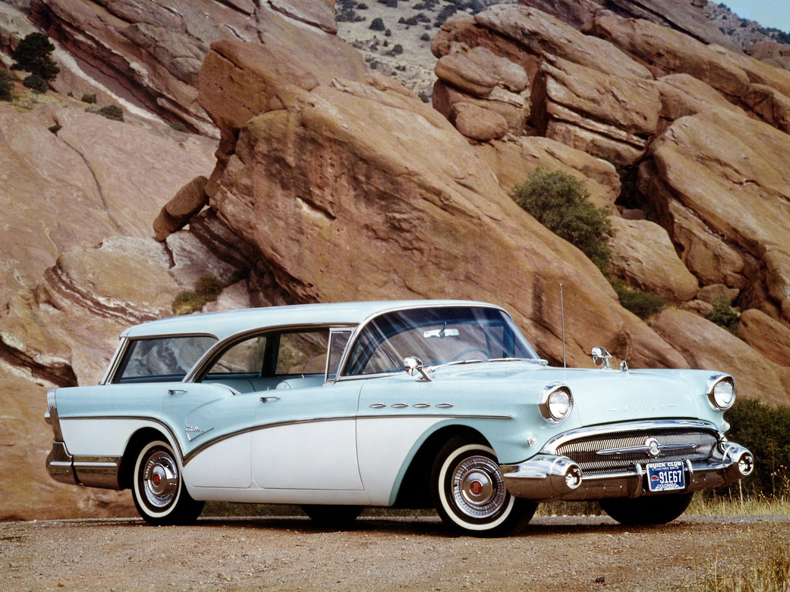 1957, Buick, Century, Caballero, Stationwagon, Retro Wallpaper