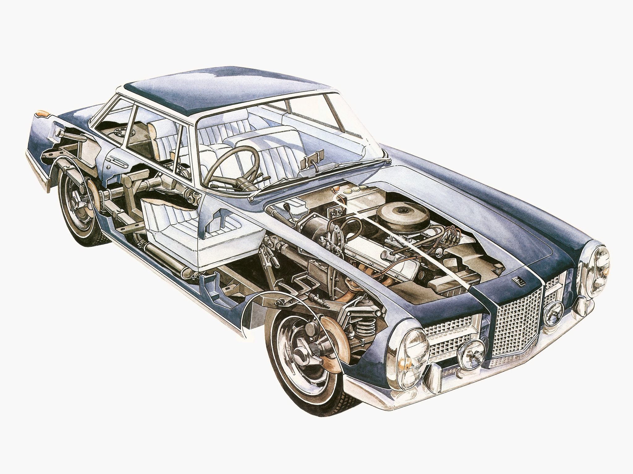 1964, Facel, Vega, Facel ii, Uk spec, Classic, Supercar, Interior, Engine Wallpaper