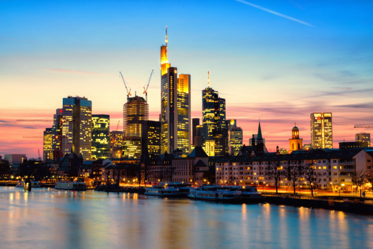 frankfurt, Am, Main, Deutschland, Germany, Germany, City, Evening, Sunset HD Wallpaper Desktop Background