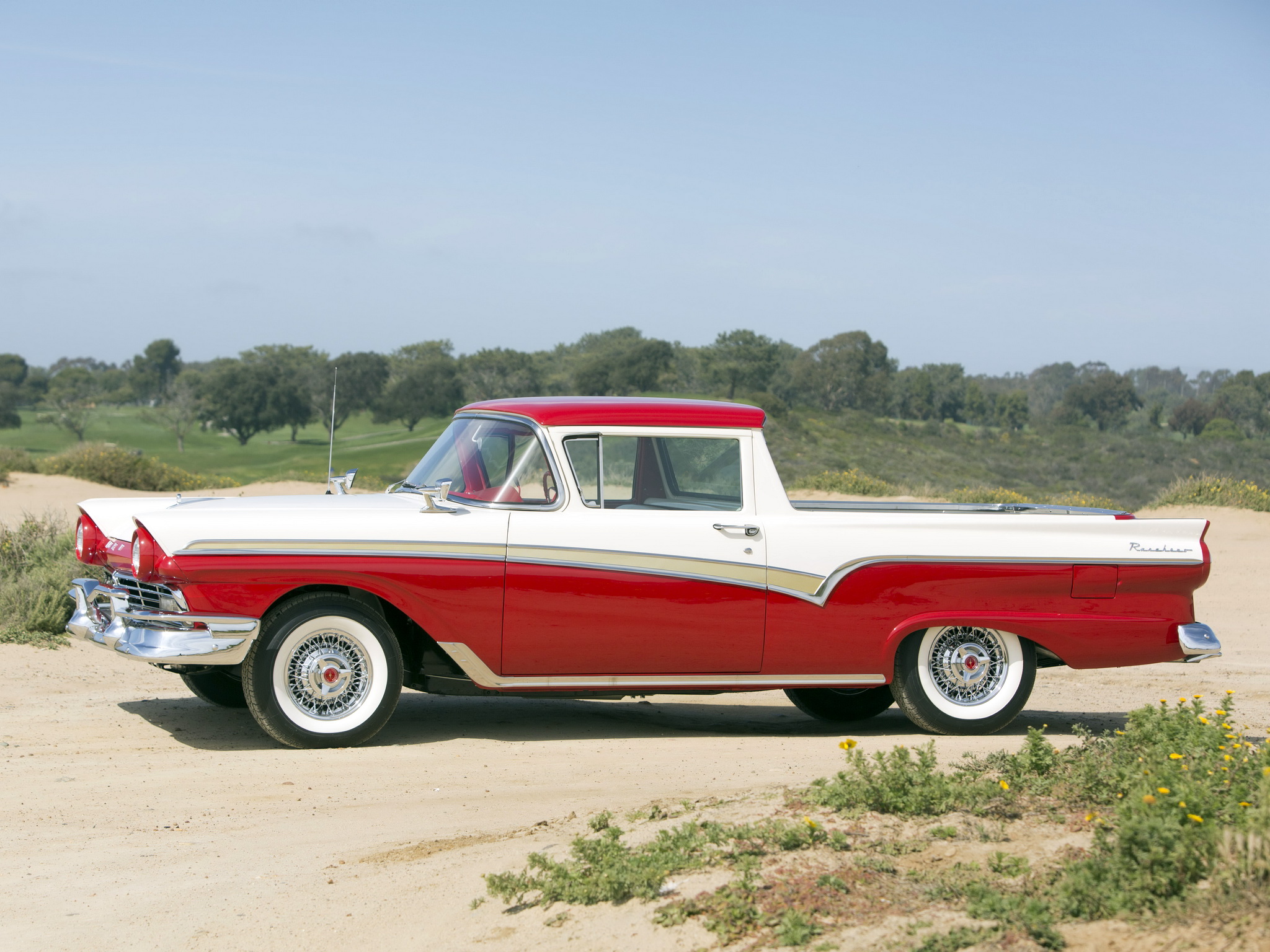 1957, Ford, Ranchero, Custom, 300, Pickup, Retro Wallpaper