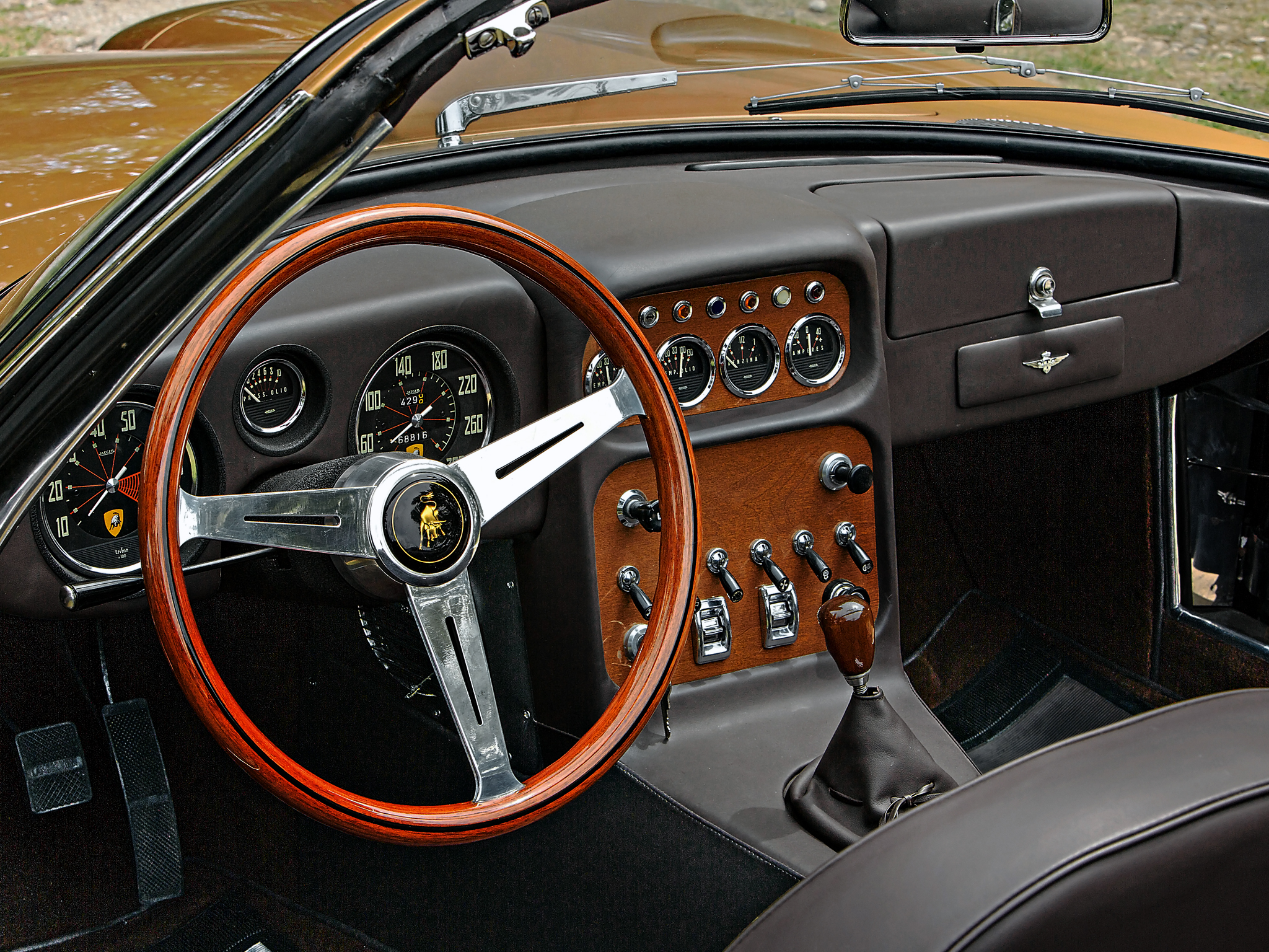 1965, Lamborghini, 350, Gts, Supercar, Convertible, Classic, Interior Wallpaper