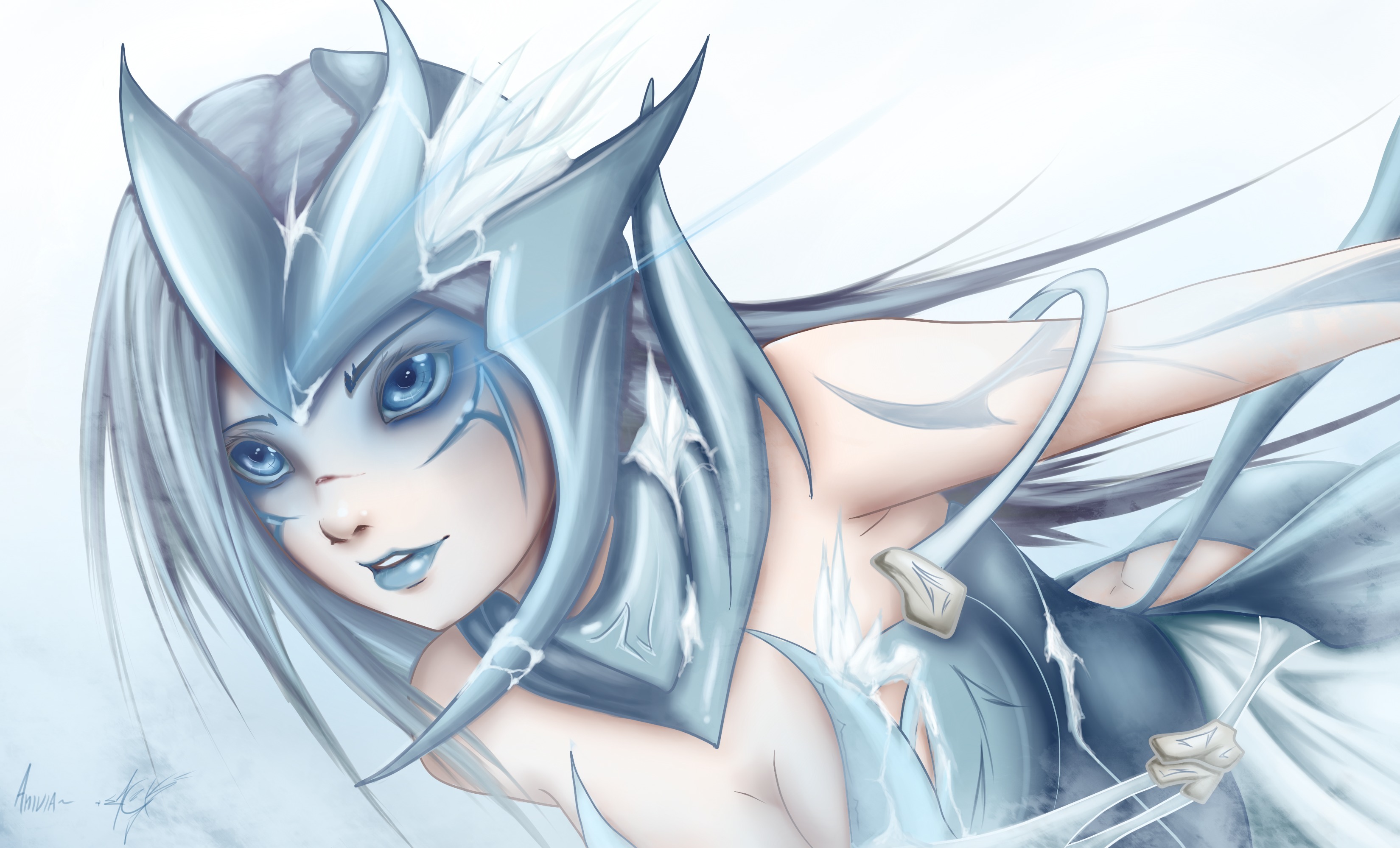 league, Of, Legends, Anivia, Face, Glance, Games, Girls, Fantasy Wallpaper