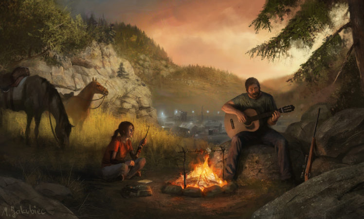 the, Last, Of, Us, Fire, Men, Horses, Guitar, Games, Girls, Apocalyptic, Fantasy HD Wallpaper Desktop Background