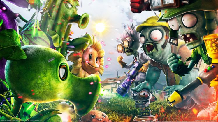 zombie, Sunflowers, Plants, Vs, Zombies, Games, 3d, Graphics, Fantasy, Sci fi HD Wallpaper Desktop Background