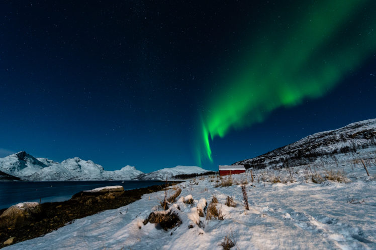aurora, Borealis, Northern, Lights, Snow, Winter, Mountains, Stars HD Wallpaper Desktop Background