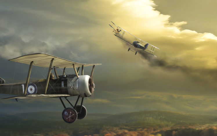 biplane, Sky, Plane, Military HD Wallpaper Desktop Background