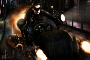 batman, Catwoman, Artwork, Motorbikes, Batman, The, Dark, Knight, Rises