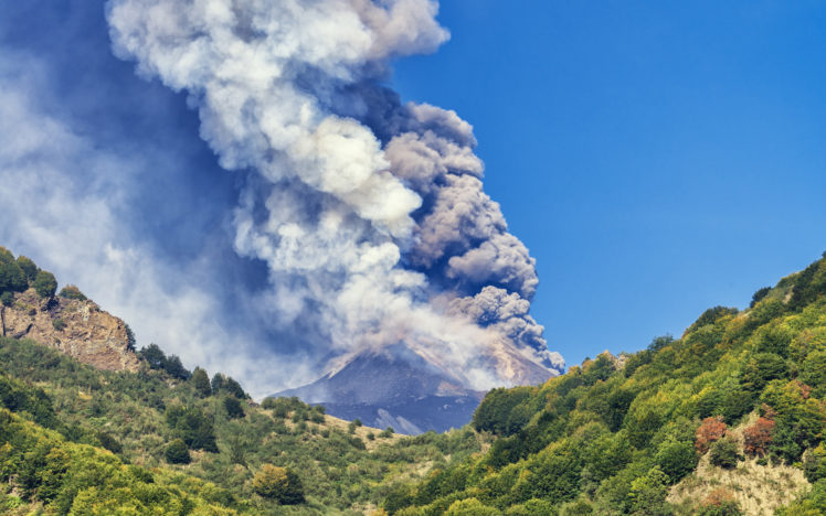 smoke, Fire, Mountain, Volcano, Sky, Disaster HD Wallpaper Desktop Background