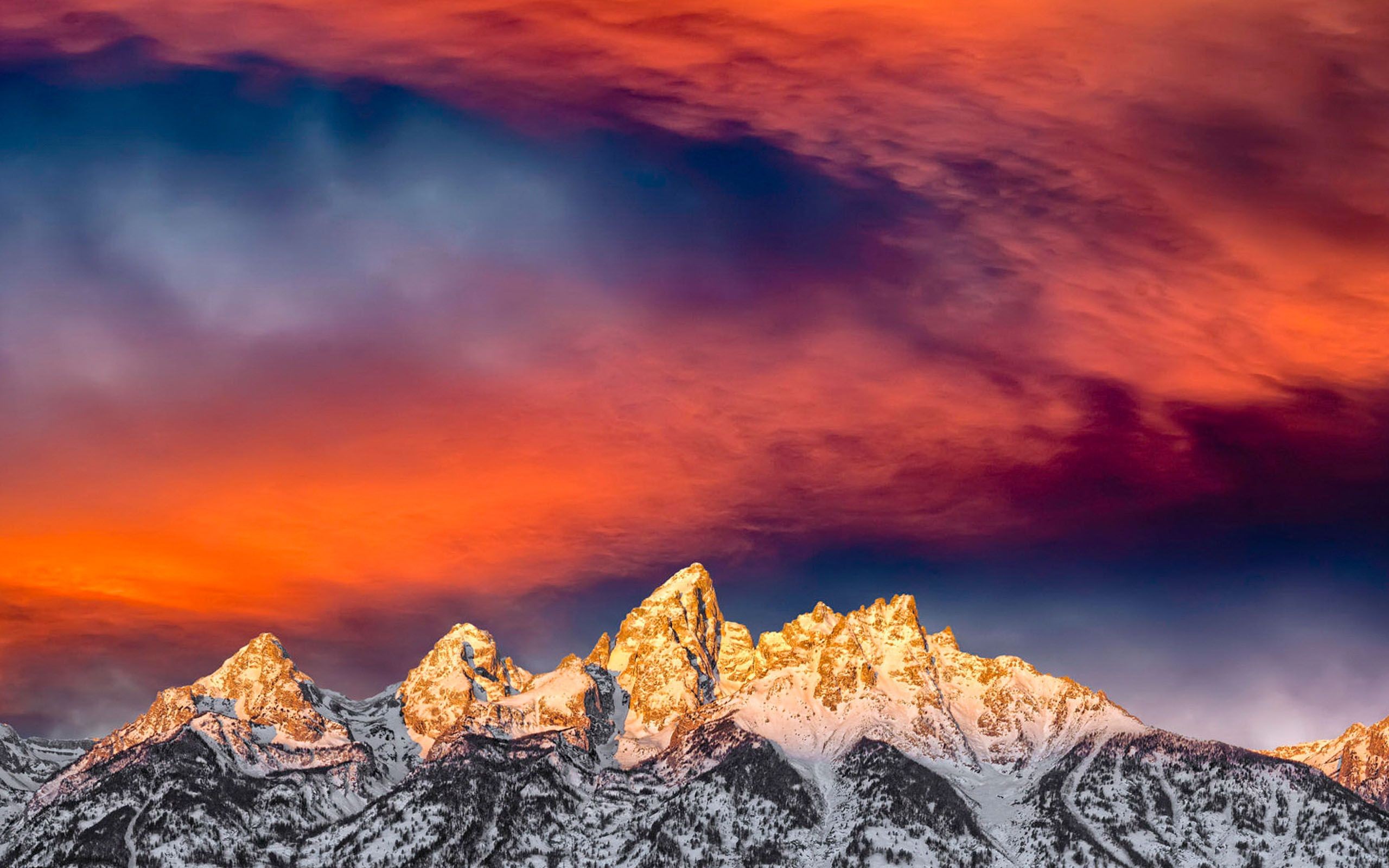glorius, Sunrise, At, Grand, Teton, National, Park Wallpaper
