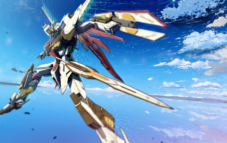 gundam, Flying, Mecha, Gundam, Seed, Skyscapes, Swords HD Wallpaper Desktop Background