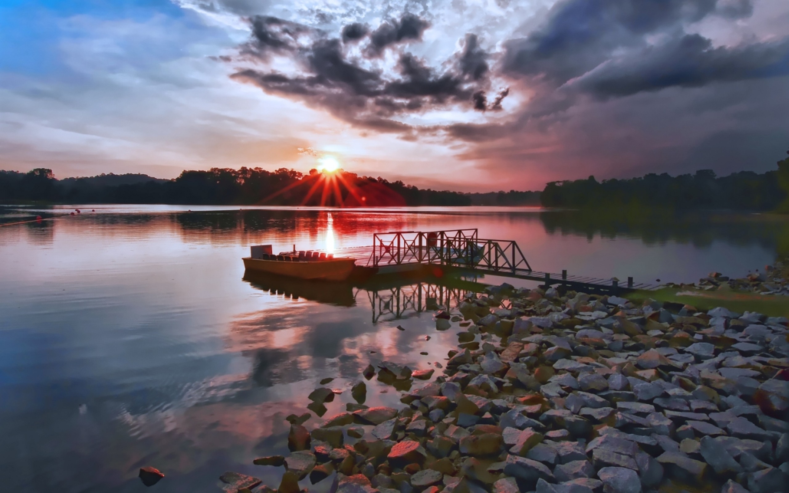 clouds, Landscapes, Lakes, Skyscapes Wallpaper