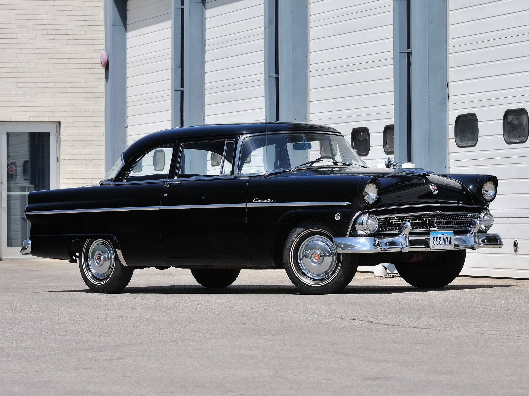 1955, Ford, Customline, 2 door, Sedan,  70b , Retro Wallpaper
