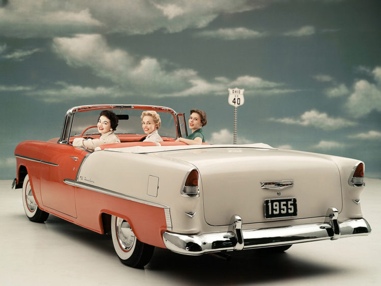 1955, Chevrolet, Bel, Air, Convertible,  2434 1067d , Retro HD Wallpaper Desktop Background