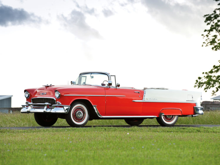 1955, Chevrolet, Bel, Air, Convertible,  2434 1067d , Retro, Ye HD Wallpaper Desktop Background