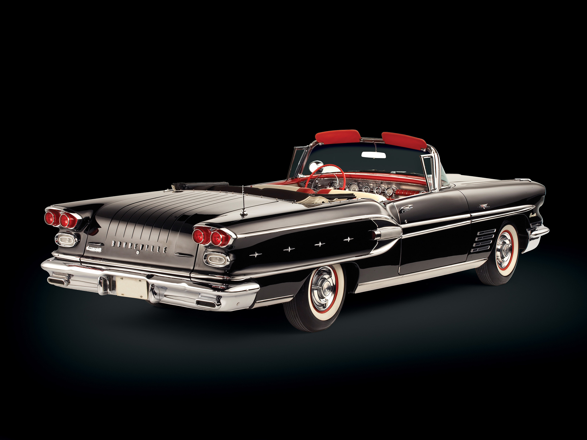 1958, Pontiac, Bonneville, Custom, Convertible,  2567sd Wallpaper