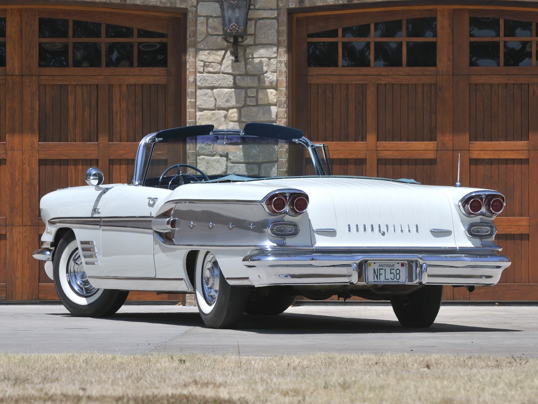 1958, Pontiac, Bonneville, Custom, Convertible,  2567sd Wallpaper
