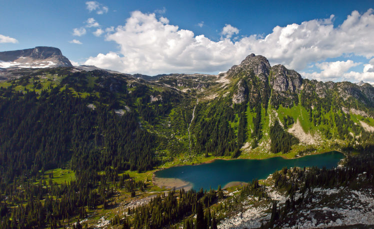 mountain, Lake, Trees, Sky, Landscape HD Wallpaper Desktop Background