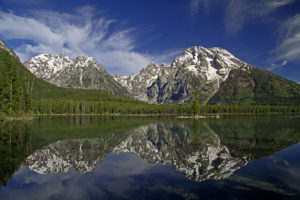 mount, Moran, Grand, Teton, Wyoming, Lake, Mountains, Reflection, Forest