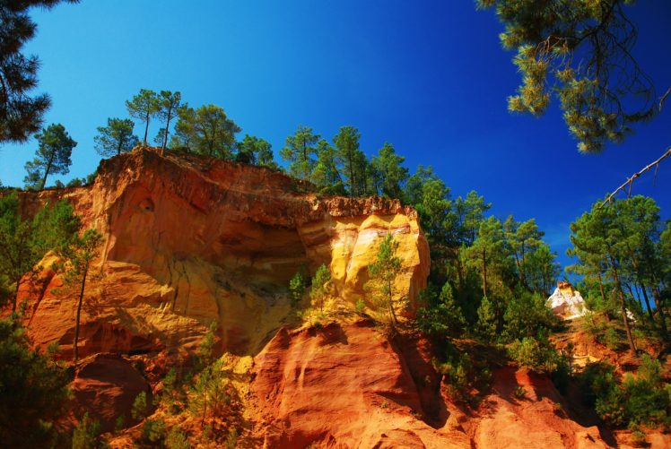 rocks, Trees, Sky, Landscape HD Wallpaper Desktop Background