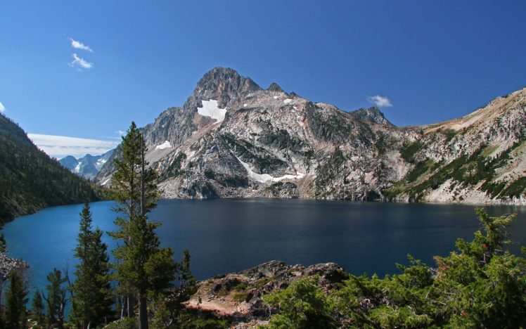 sawtooth, Lake, Mount, Regan, Idaho HD Wallpaper Desktop Background