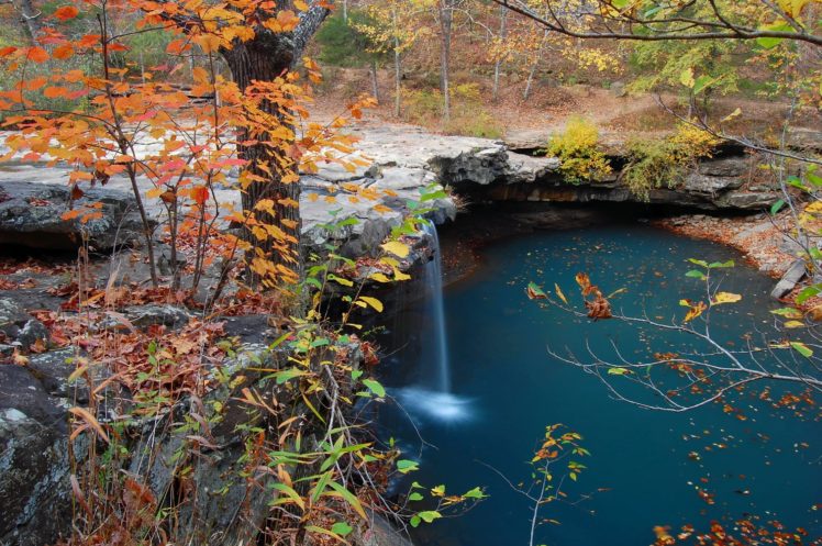 autumn, Trees, Pond, Waterfall, Landscape HD Wallpaper Desktop Background