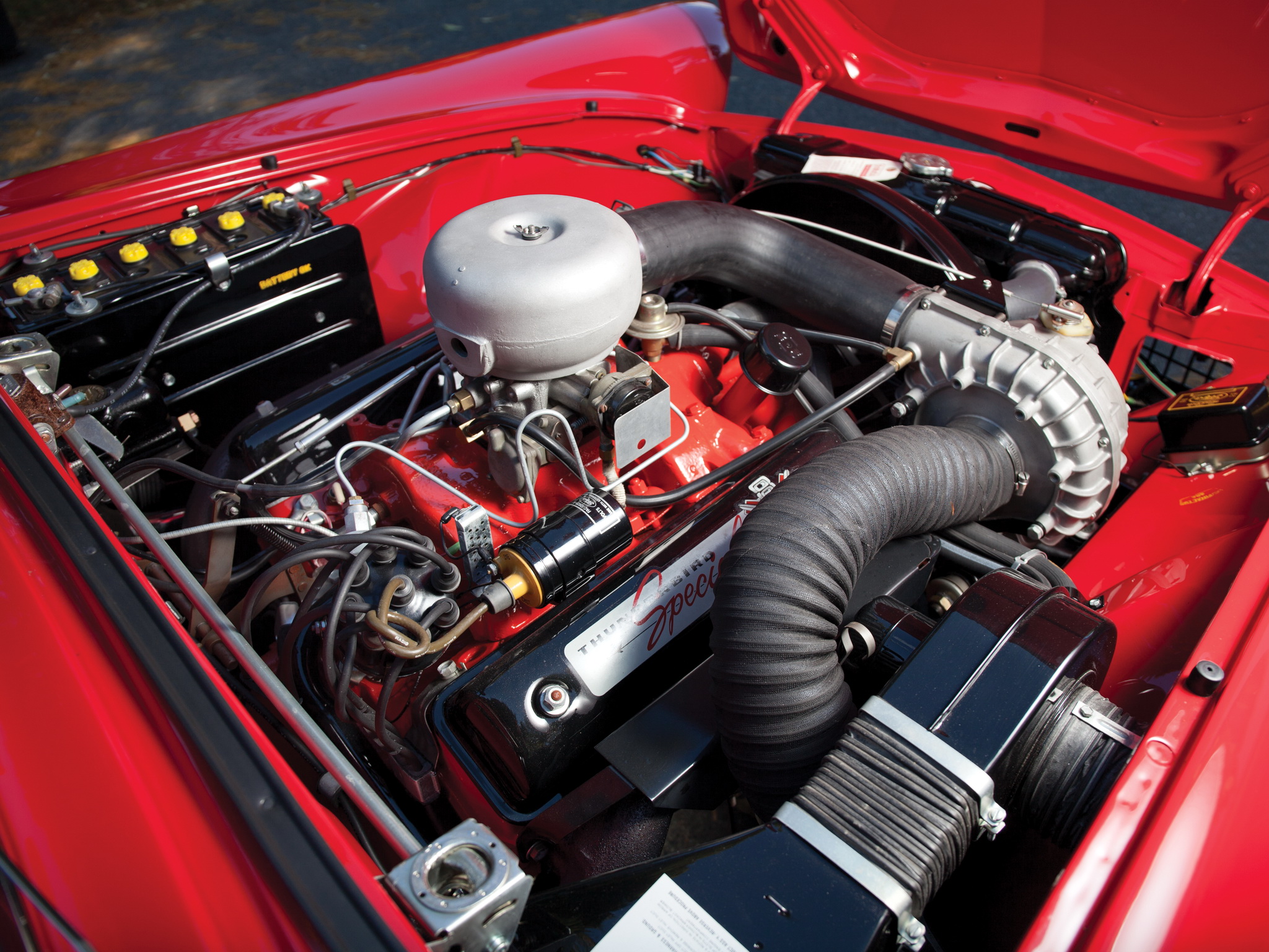 1957, Ford, Thunderbird, Special, Supercharged, 312, 300hp,  40a , Retro, Muscle, Supercar, Engine Wallpaper