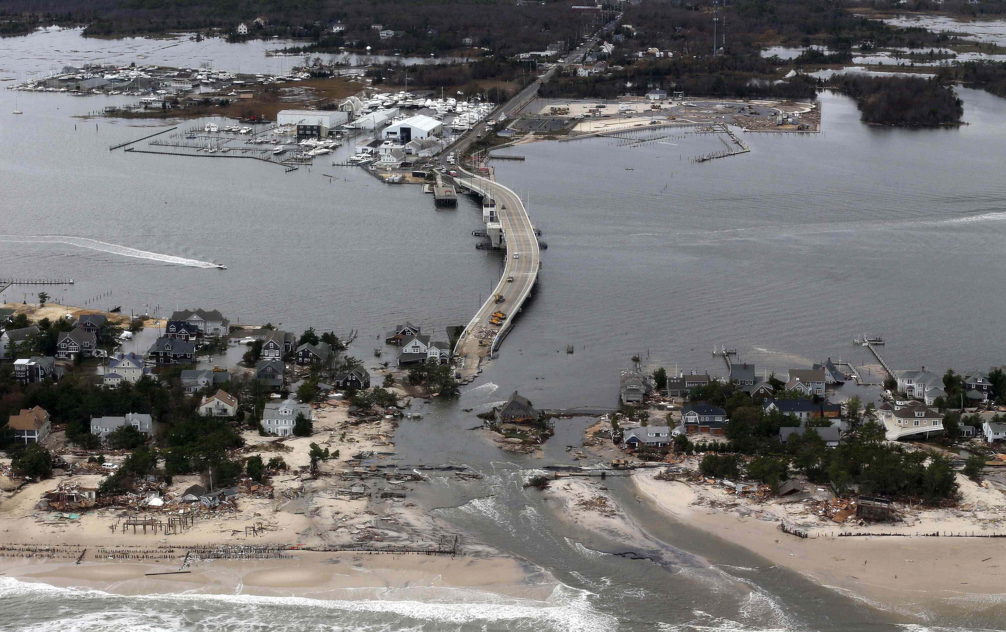 hurricane, Sandy, Storm, Disaster, Weather, Destruction, City, Bridge Wallpaper